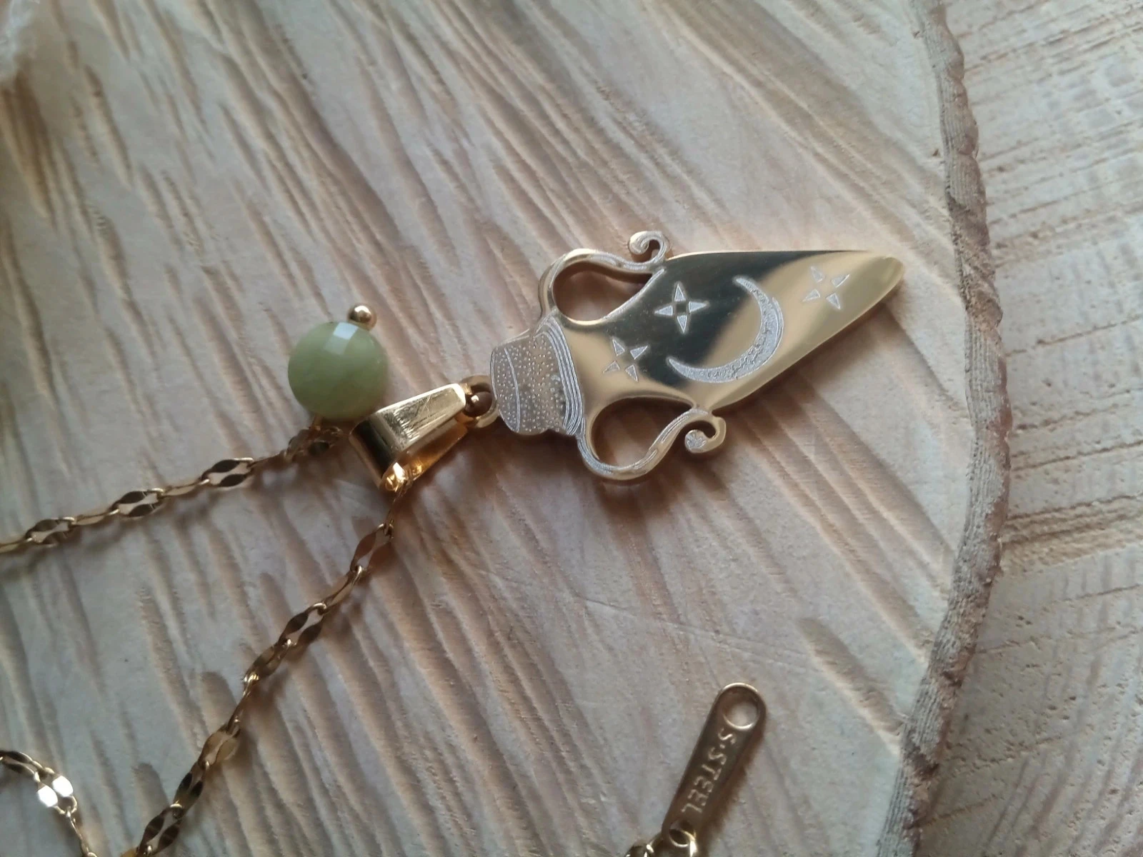 Collar de botella mágica con piedra natural de jade – photo 5